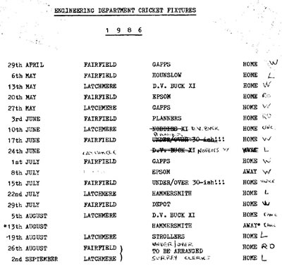 An image of the 1986 Fixtures & Results