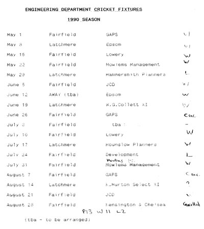 An image of the 1990 Fixtures & Results